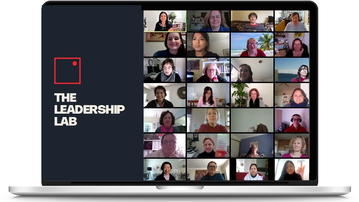 The private Leadership Lab community on a laptop