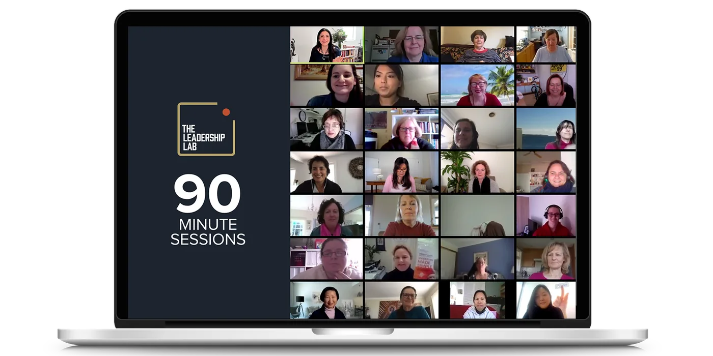The private Leadership Lab community on a laptop